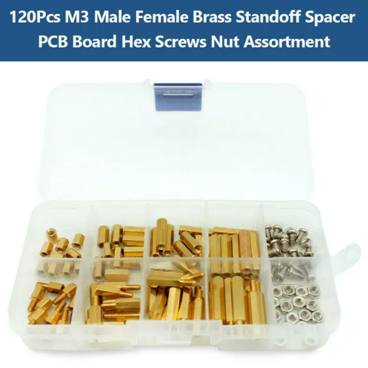 120pcs/Set M3 Male Female Hex Brass Spacer Standoff Screw Nut For PCB FPV Board