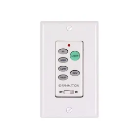 3-Speed Ceiling Fan and Light Wall Control with Reversing Switch, White Finish