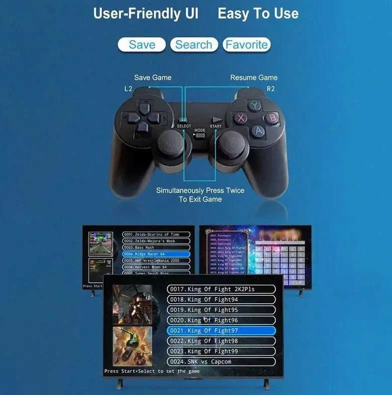 8K Video Quad-core Android TV Box 10000  Game Console Retro Stick Dual System