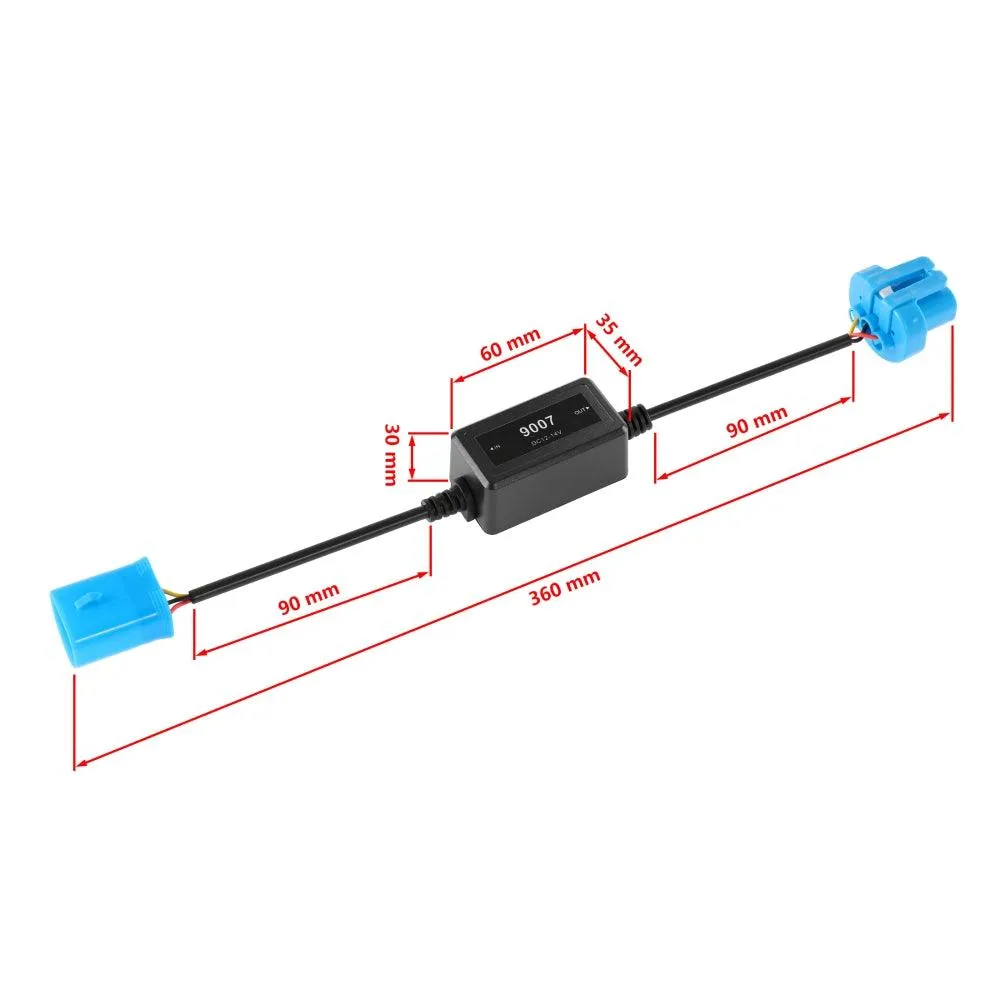 9007/HB5 C10-MODEL Enhanced LED Headlight Bulbs Canbus Decoder Anti-Flicker Hyper Flash No Warning Harness Resistor Conversion Kit 2pcs/set