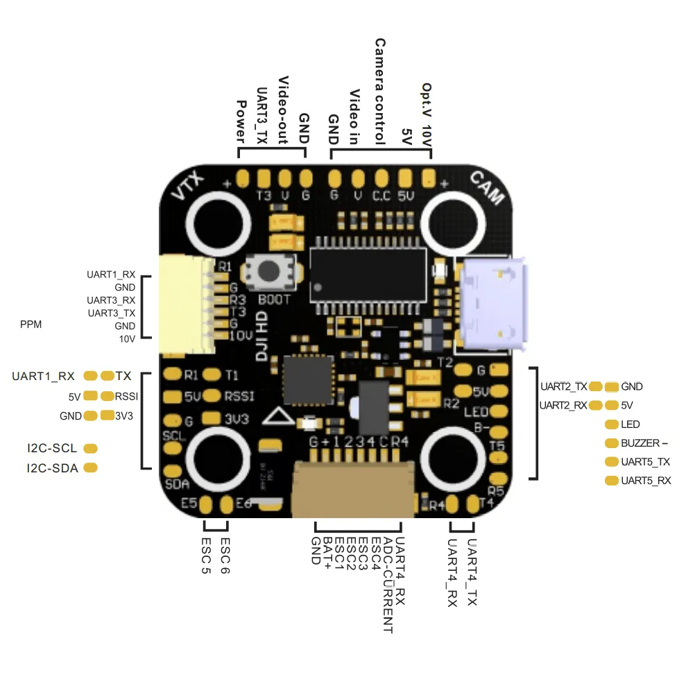 Aikon F7 Mini HD V3.1 2020 Flight Controller and AK32Pro II 4in1 50A 6S BLHeli32 ESC Stack - 20x20mm