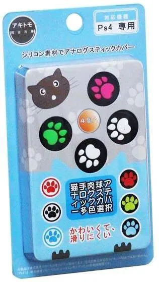 AKITOMO PS4 NEKO-CHAN ANALOG CAPS BLACK/GREEN/PINK/WHITE (AKSW-113BGPW)