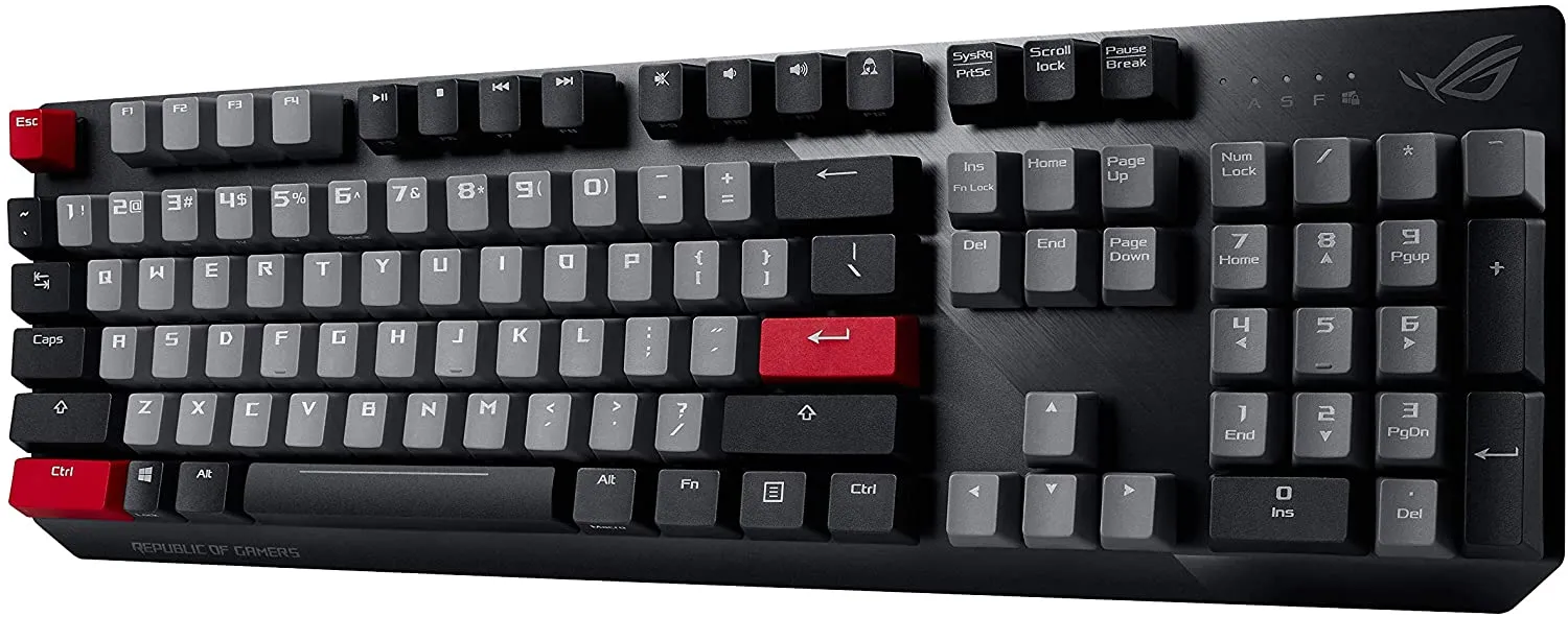 Asus Rog Strix Scope PBT Mechanical Wired Gaming Keyboard, Macro Keys, Cherry MX Switches RGB Red