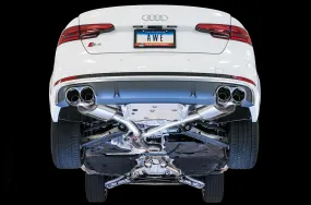 AWE Touring Edition Exhaust for Audi B9 S4 - Chrome Silver 90mm Tips