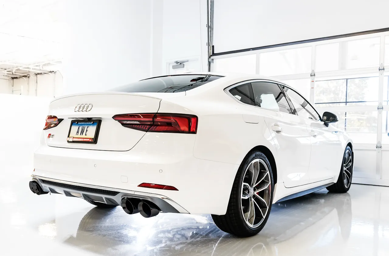 AWE Touring Edition Exhaust for Audi B9 S4 - Diamond Black 102mm Tips