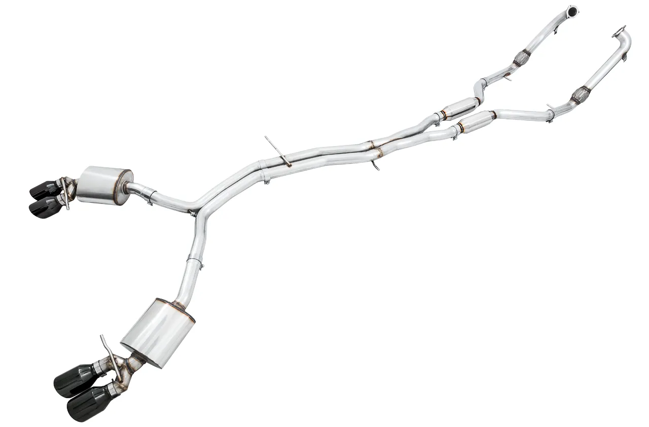 AWE Touring Edition Exhaust for Audi B9 S4 - Diamond Black 102mm Tips