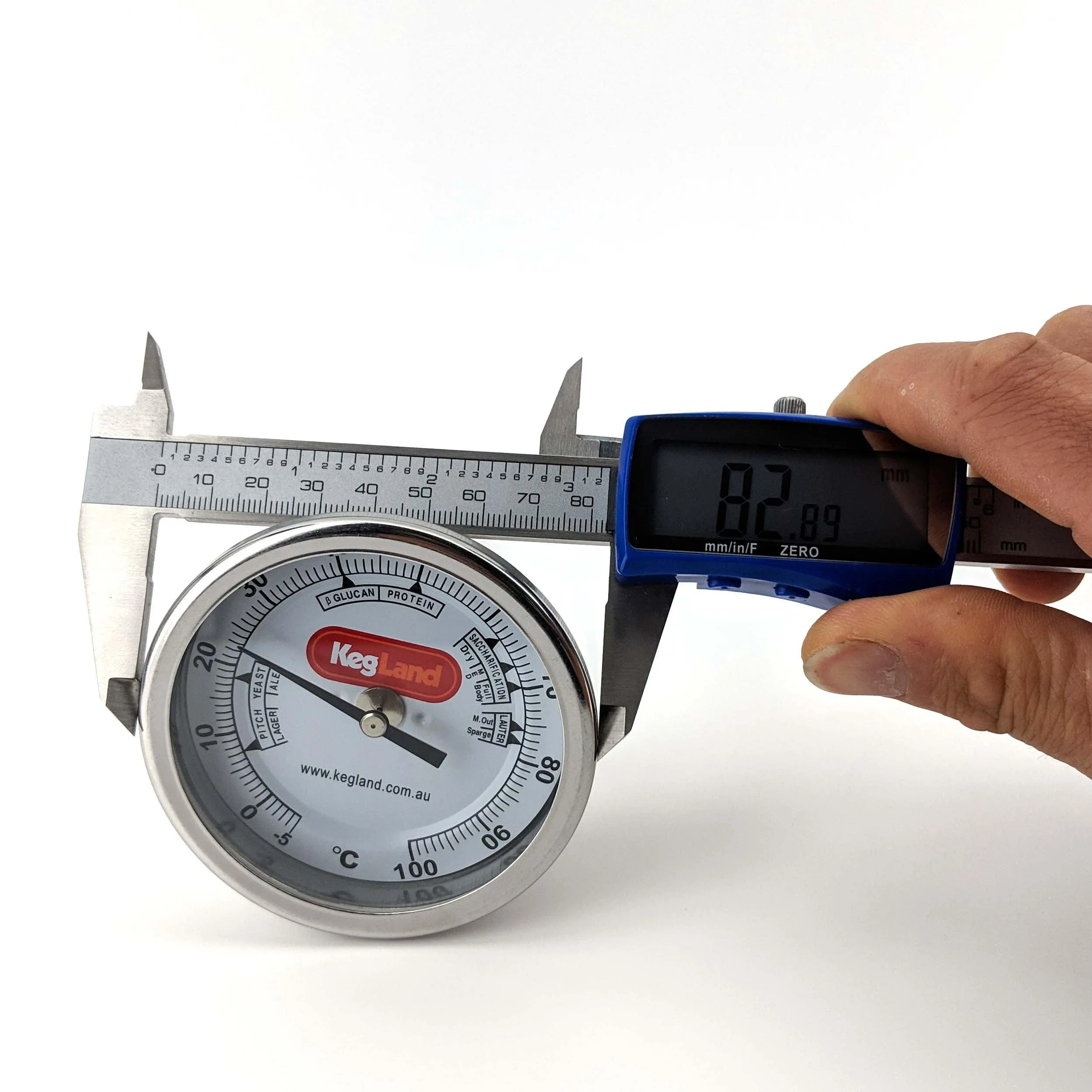 Bi-Metal 3 Inch Dial Weldless Thermometer - Long Stem 132mm