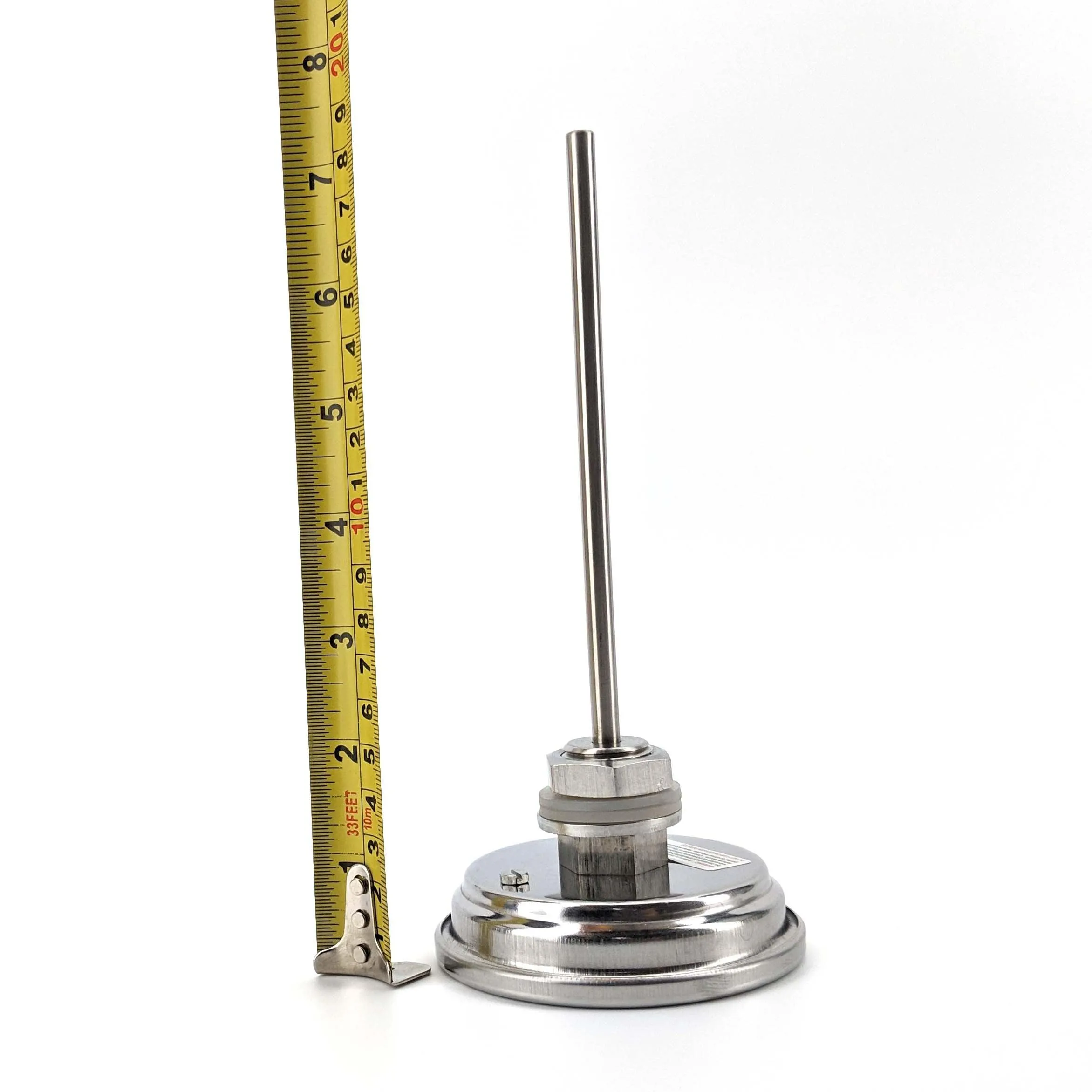 Bi-Metal 3 Inch Dial Weldless Thermometer - Long Stem 132mm