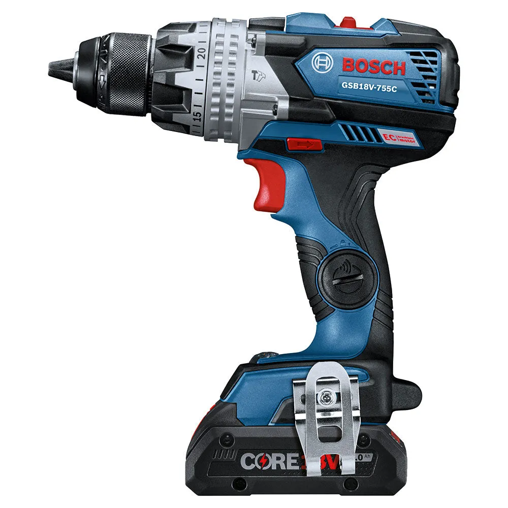 Bosch GSB18V-755CB25 18V EC Brushlss Connected-Ready 1/2" Hammer Drill/Driver Kit