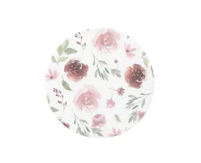 Burgundy Blush Floral Circular Playmat/ Rug