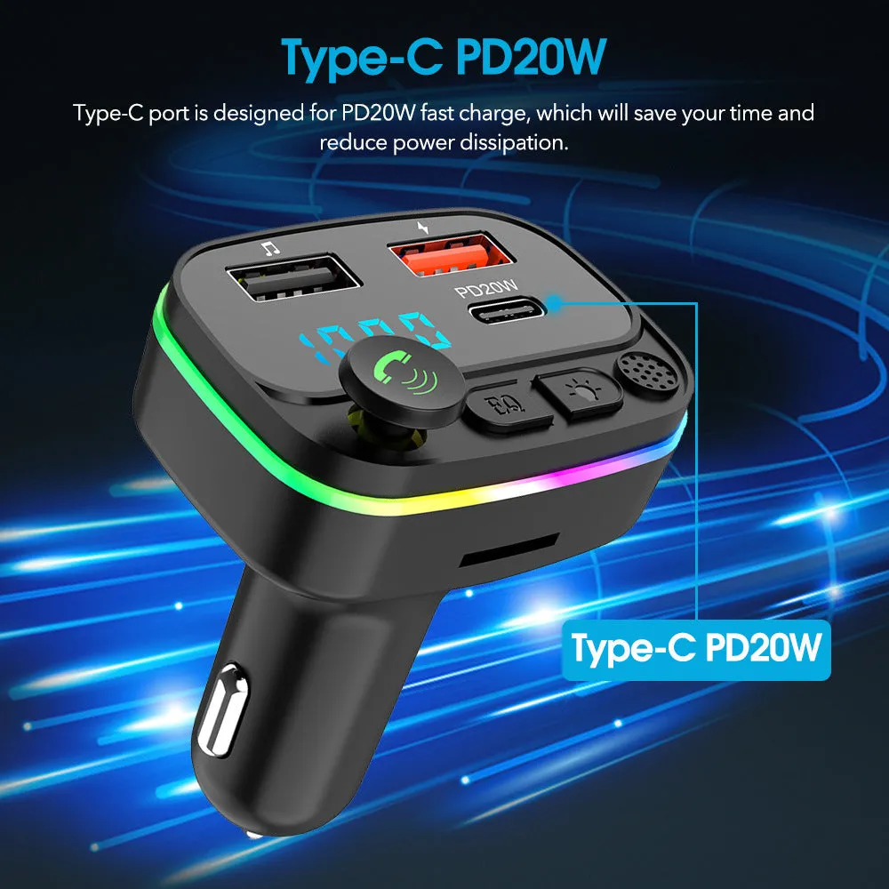 Car Bluetooth-compatible Fm Transmitter Mp3 Player Handsfree Kit