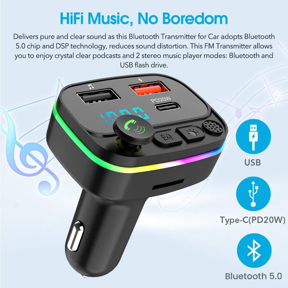 Car Bluetooth-compatible Fm Transmitter Mp3 Player Handsfree Kit