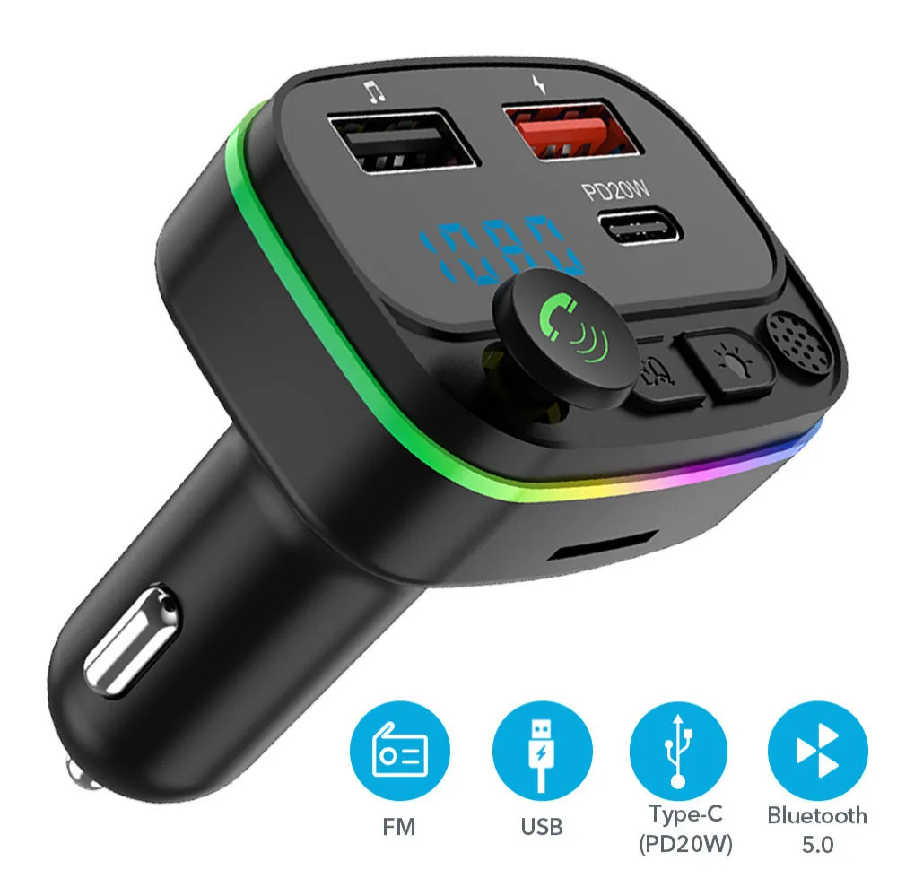 Car Bluetooth-compatible Fm Transmitter Mp3 Player Handsfree Kit