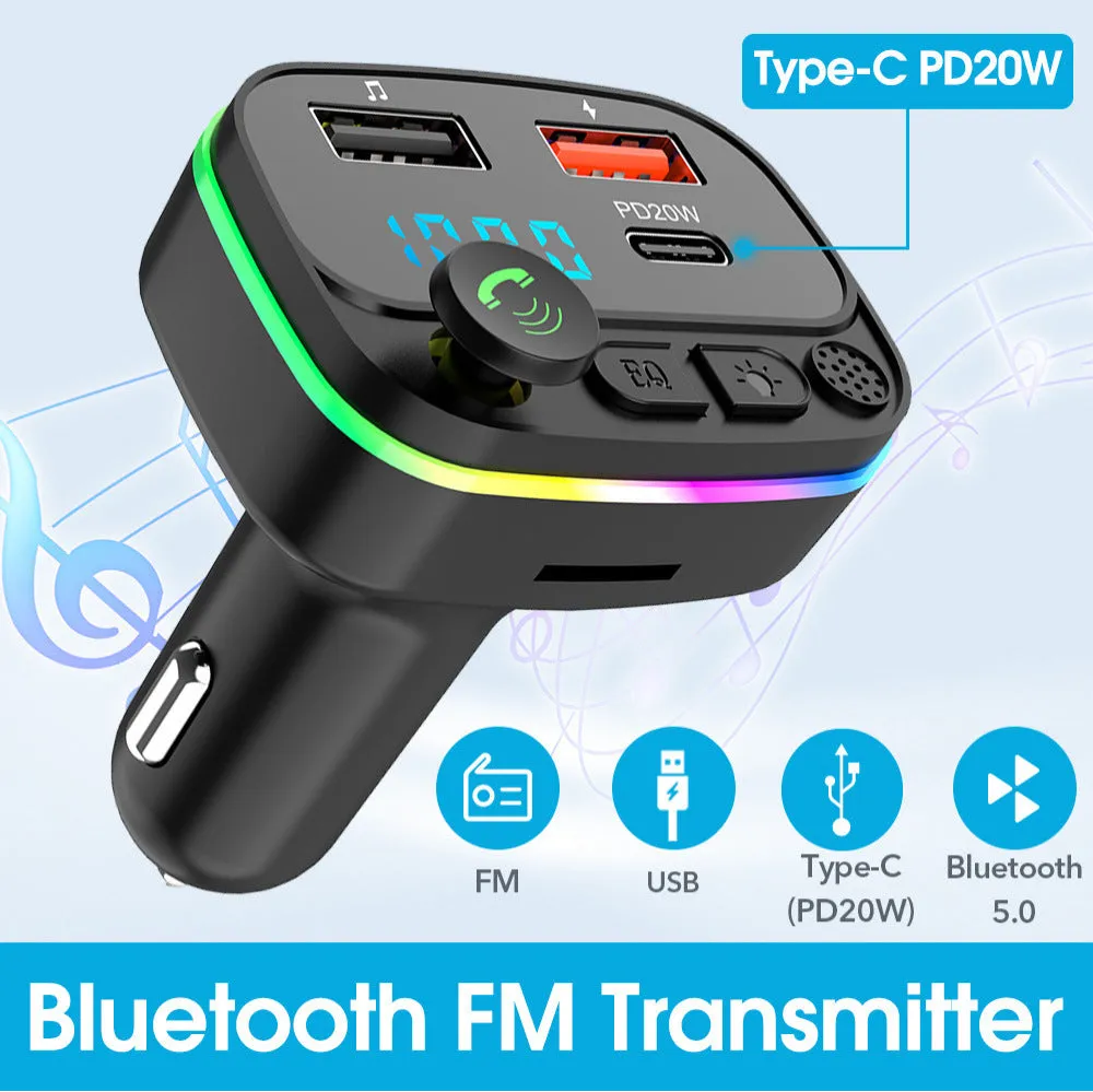 Car Bluetooth-compatible Fm Transmitter Mp3 Player Handsfree Kit