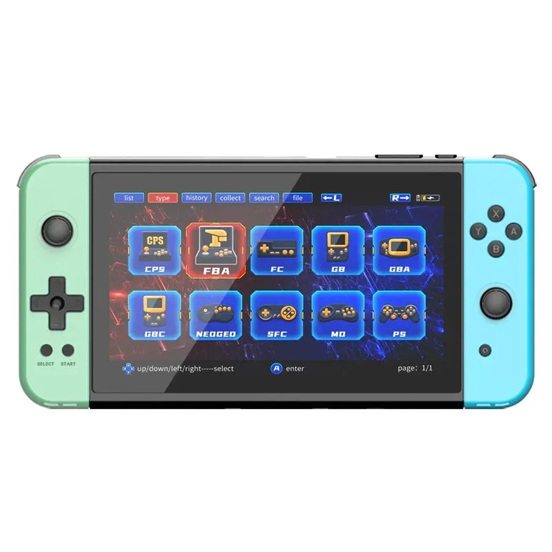 Cawevon Powkiddy X70 HD Retro Handheld Game Console 7 inch Joystick FC Arcade 64GB