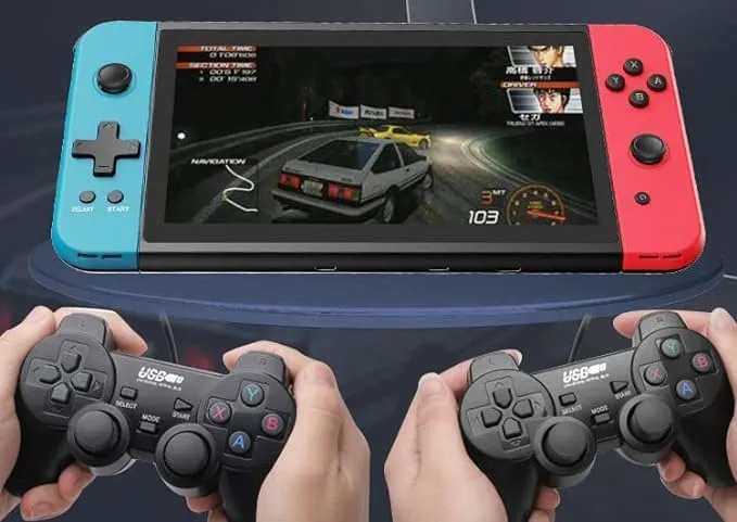 Cawevon Powkiddy X70 HD Retro Handheld Game Console 7 inch Joystick FC Arcade 64GB