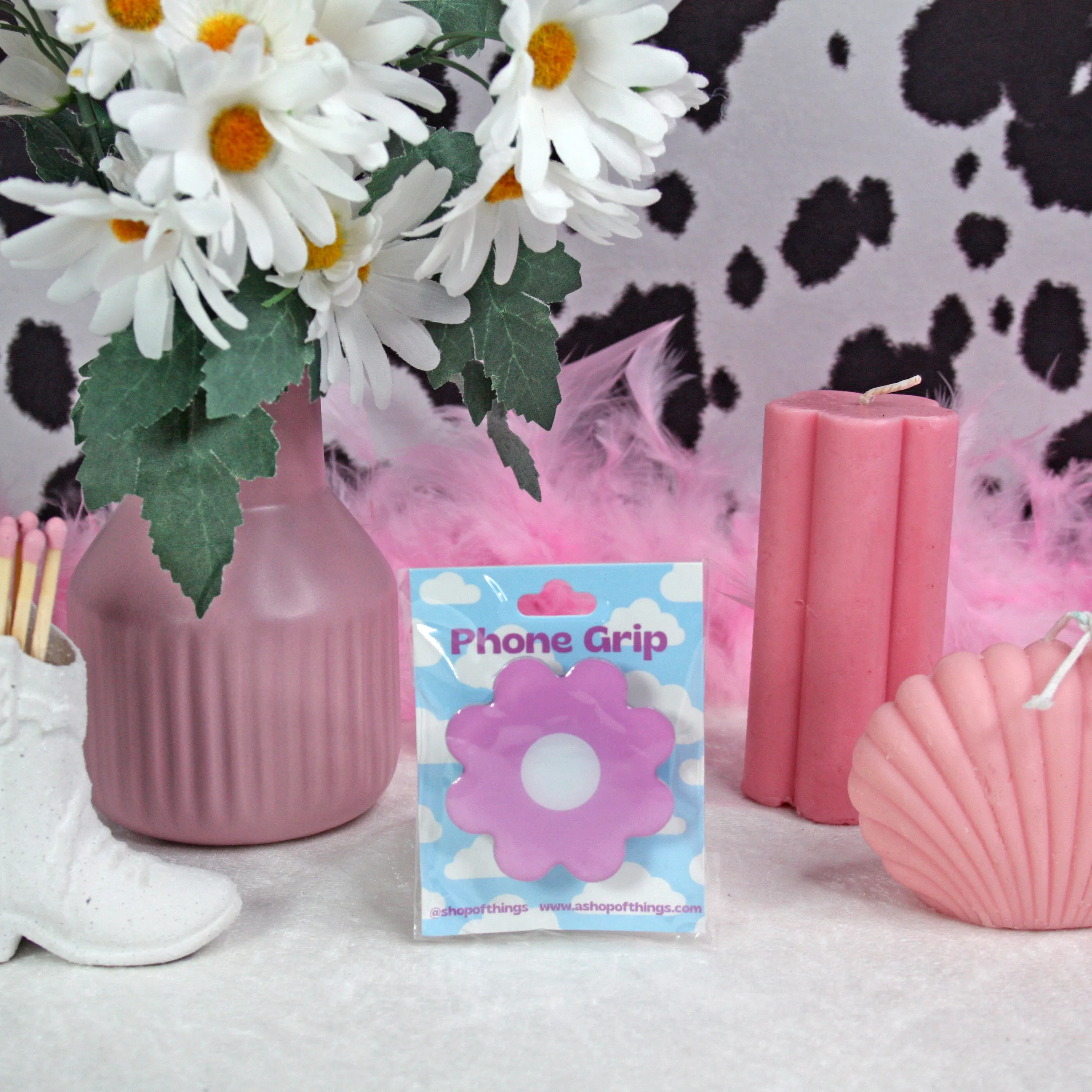 Daisy Phone Grip- Pink