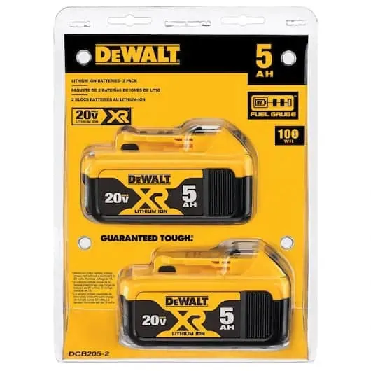 DeWalt 20V MAX* XR‚® Premium Lithium-Ion 5.0Ah Battery - 2/Pack