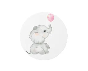 Elephant with Pink Balloon Circular Playmat/ Rug