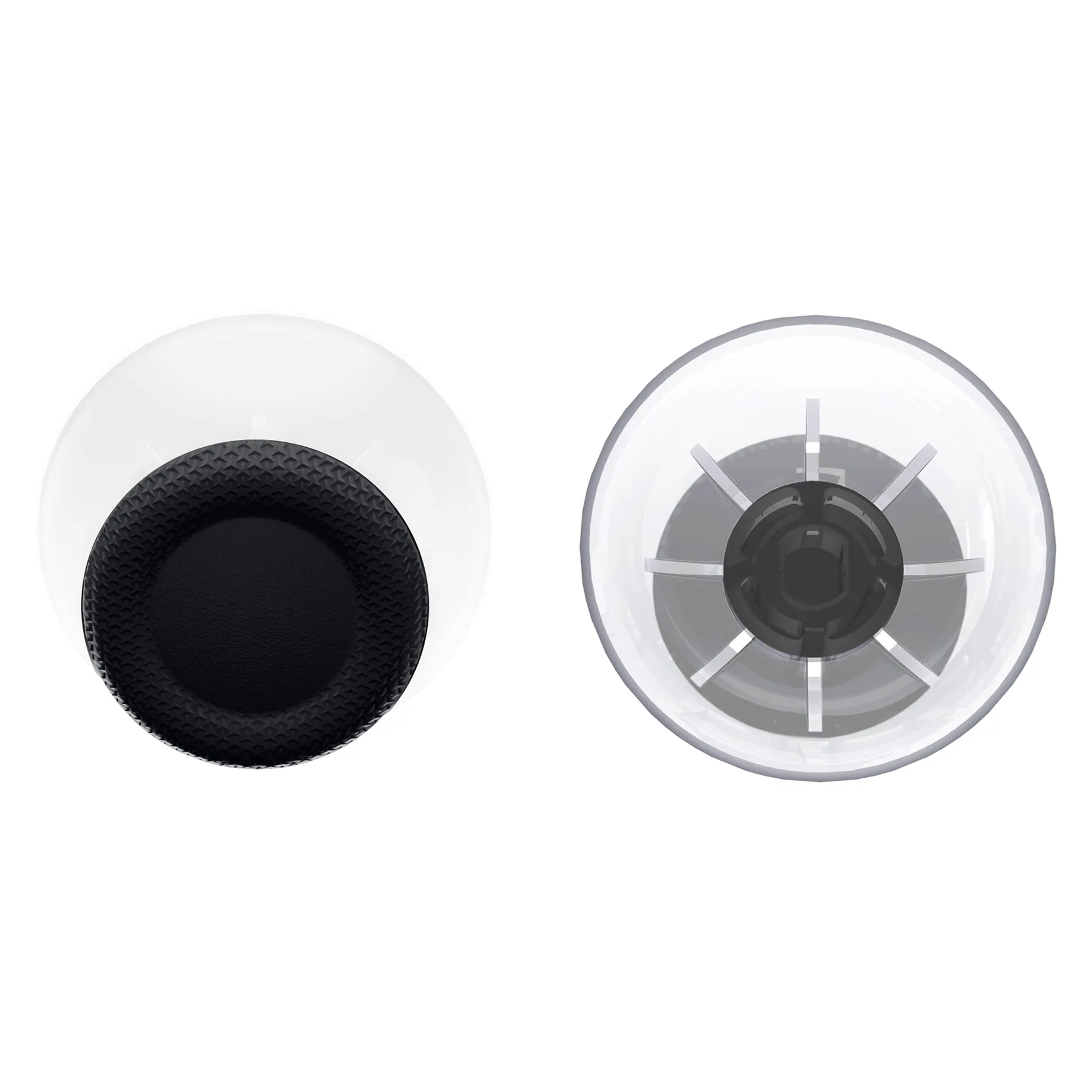 eXtremeRate Black & Clear Dual-Color Replacement Thumbsticks for PS5 Controller, Custom Analog Stick Joystick Compatible with PS5, for PS4 All Model Controller - JPF609
