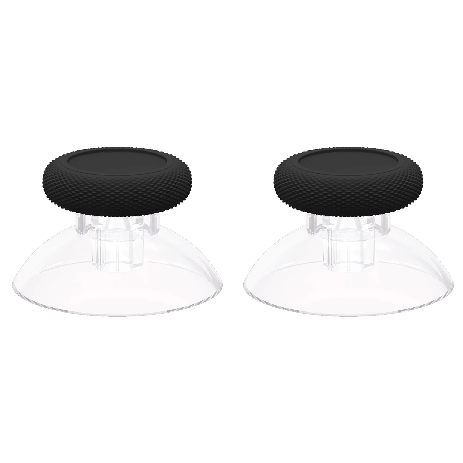 eXtremeRate Black & Clear Replacement Thumbsticks for Xbox Series X/S Controller, for Xbox One Standard Controller Analog Stick, Custom Joystick for Xbox One X/S, for Xbox One Elite Controller - JX3409