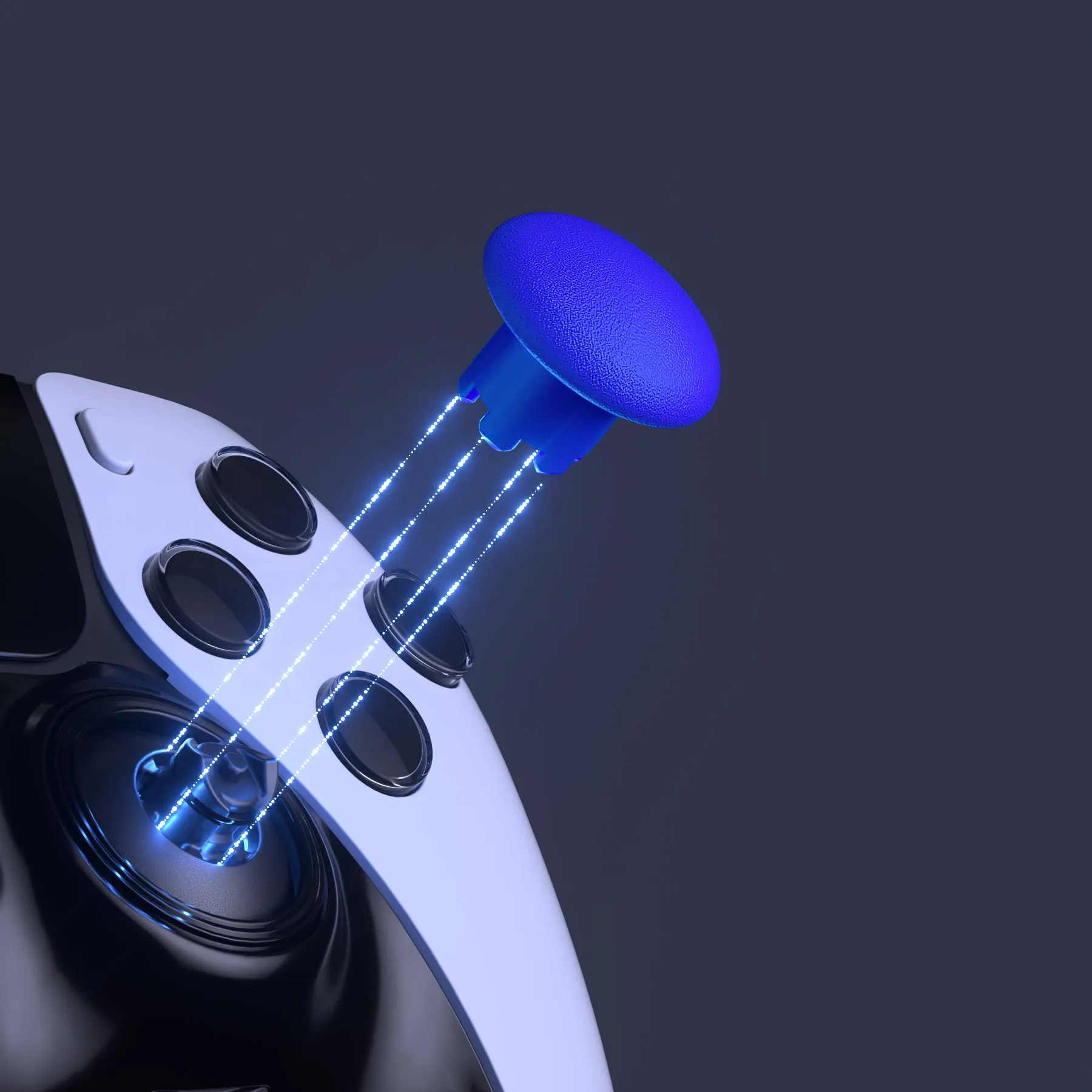 eXtremeRate Blue Replacement Swappable Thumbsticks for PS5 Edge Controller, Custom Interchangeable Analog Stick Joystick Caps for PS5 Edge Controller - Controller & Thumbsticks Base NOT Included - P5J106