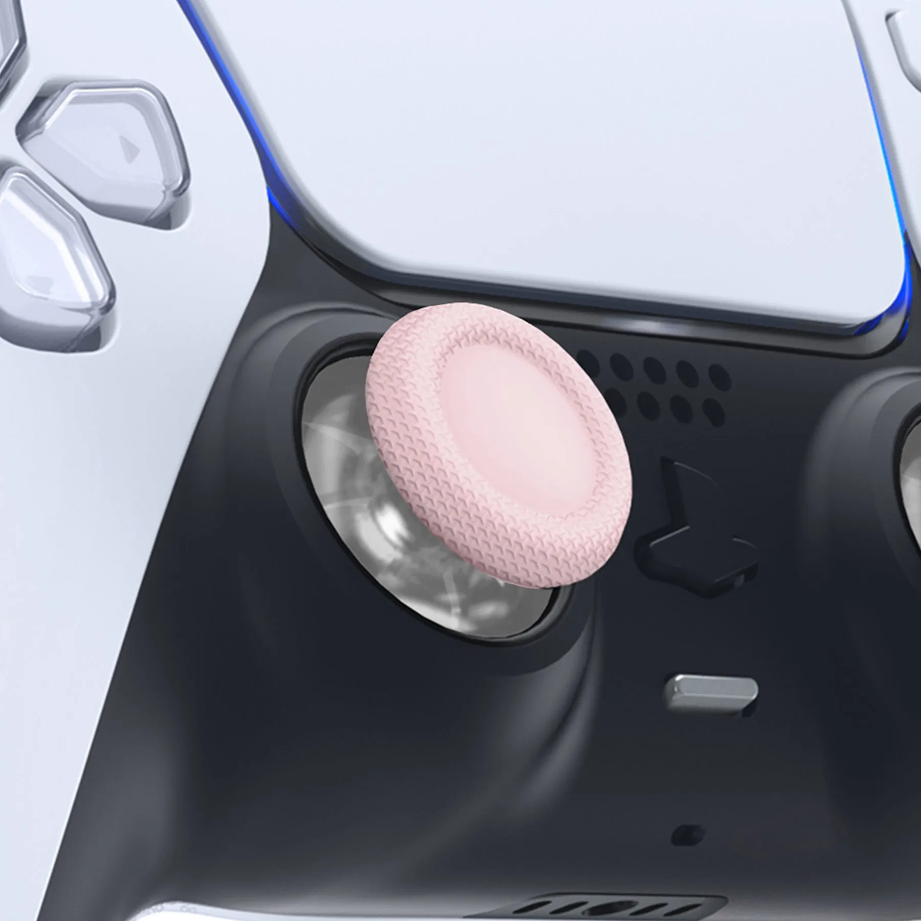 eXtremeRate Clear & Cherry Blossoms Pink Dual-Color Replacement Thumbsticks for PS5 Controller, Custom Analog Stick Joystick Compatible with PS5, for PS4 All Model Controller - JPF644