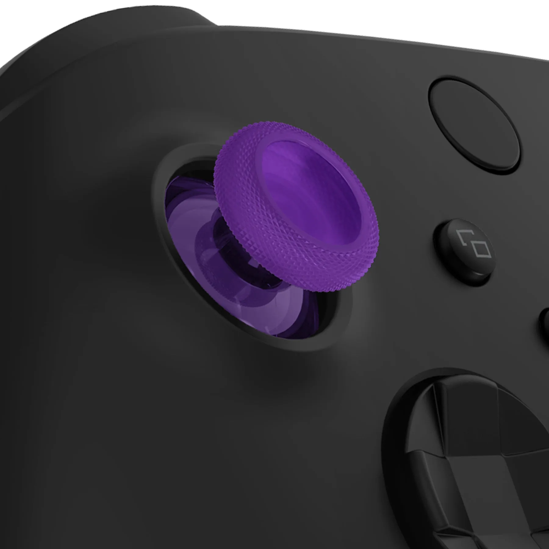 eXtremeRate Clear Atomic Purple Replacement Thumbsticks for Xbox Series X/S Controller, for Xbox One Standard Controller Analog Stick, Custom Joystick for Xbox One X/S, for Xbox One Elite Controller - JX3426