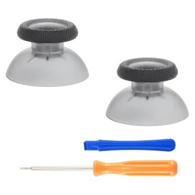 eXtremeRate Clear Black Replacement Thumbsticks for PS5 Controller, Custom Analog Stick Joystick Compatible with PS5, for PS4 All Model Controller - JPF630