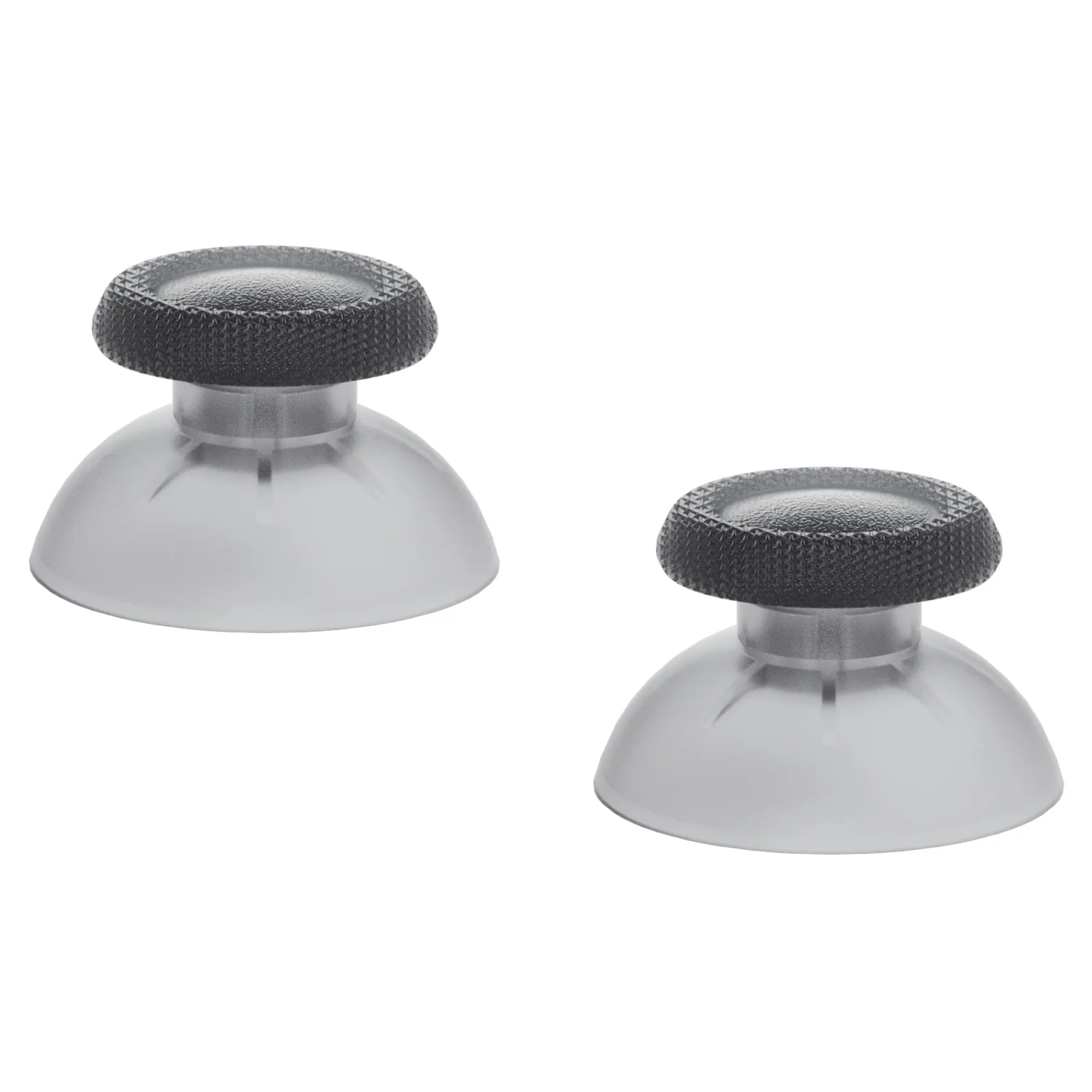 eXtremeRate Clear Black Replacement Thumbsticks for PS5 Controller, Custom Analog Stick Joystick Compatible with PS5, for PS4 All Model Controller - JPF630