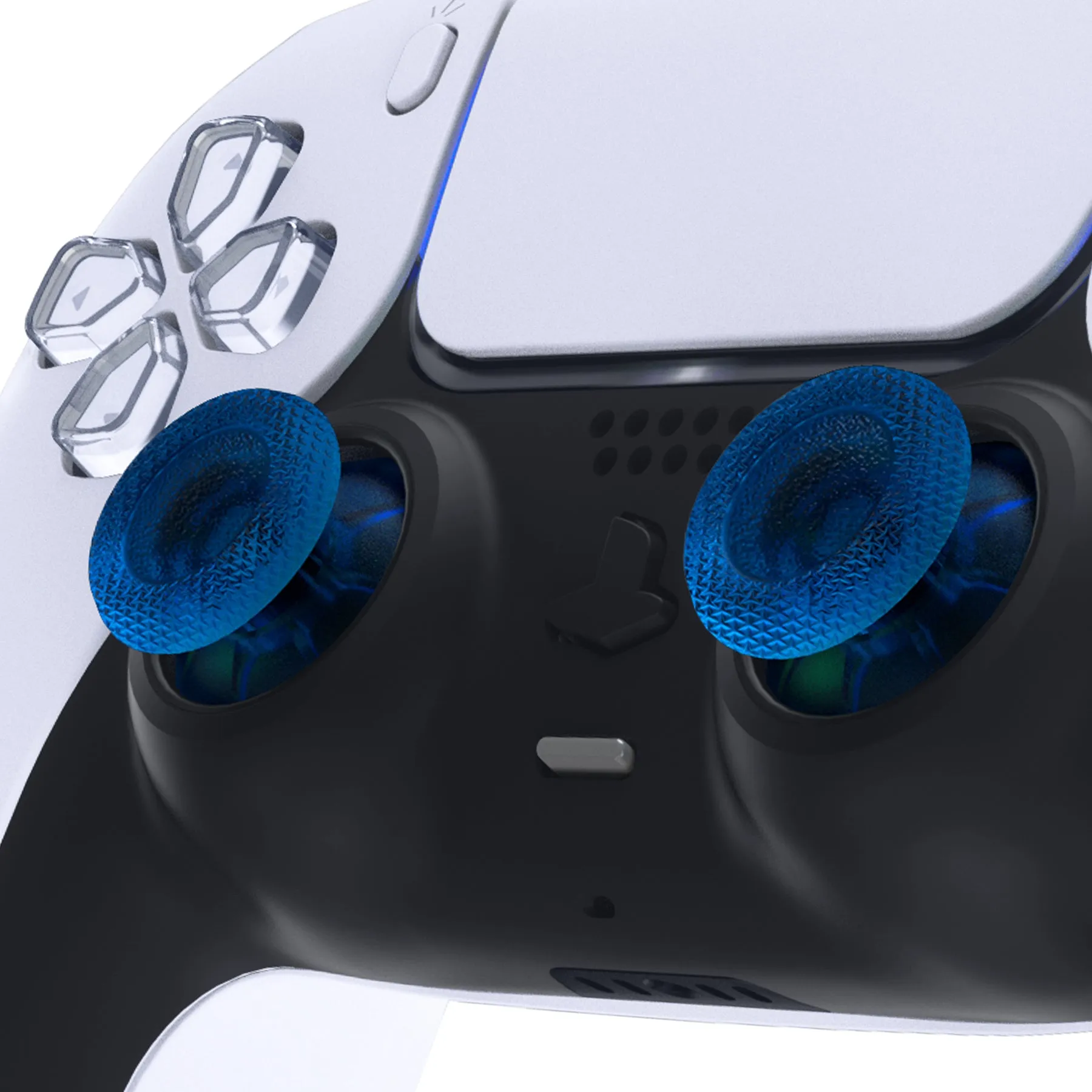 eXtremeRate Clear Blue Replacement Thumbsticks for PS5 Controller, Custom Analog Stick Joystick Compatible with PS5, for PS4 All Model Controller - JPF624