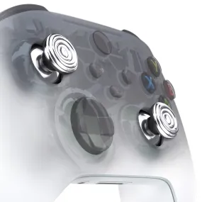 eXtremeRate Custom Silver Metal Thumbsticks for Xbox Series X/S Controller, Concentric Circles Aluminum Alloy Analog Stick for Xbox One S/X, Replacement Joystick for Xbox One Standard Elite Controller - JX3C002