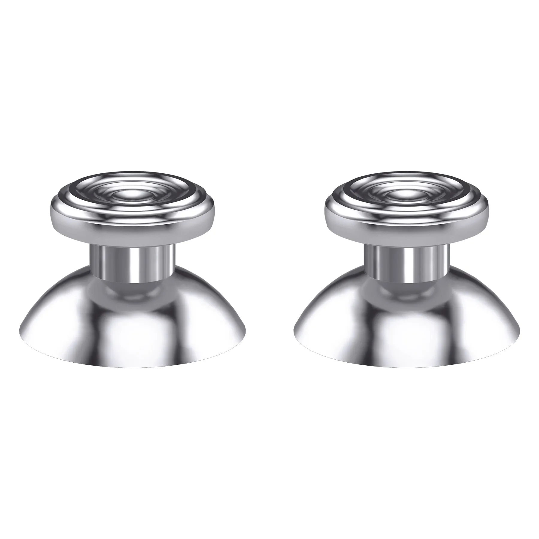 eXtremeRate Custom Silver Metal Thumbsticks for Xbox Series X/S Controller, Concentric Circles Aluminum Alloy Analog Stick for Xbox One S/X, Replacement Joystick for Xbox One Standard Elite Controller - JX3C002