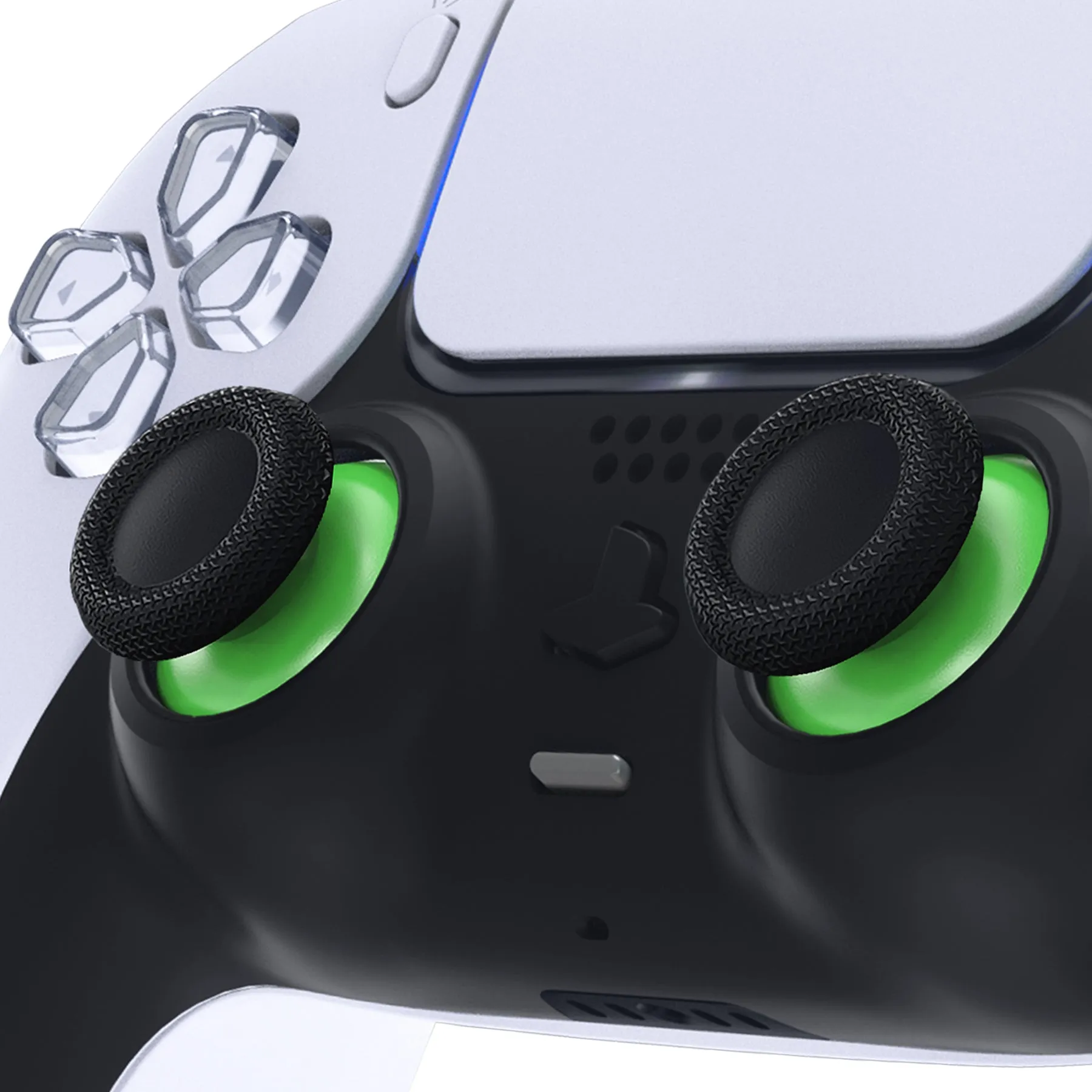 eXtremeRate Green & Black Dual-Color Replacement Thumbsticks for PS5 Controller, Custom Analog Stick Joystick Compatible with PS5, for PS4 All Model Controller - JPF636