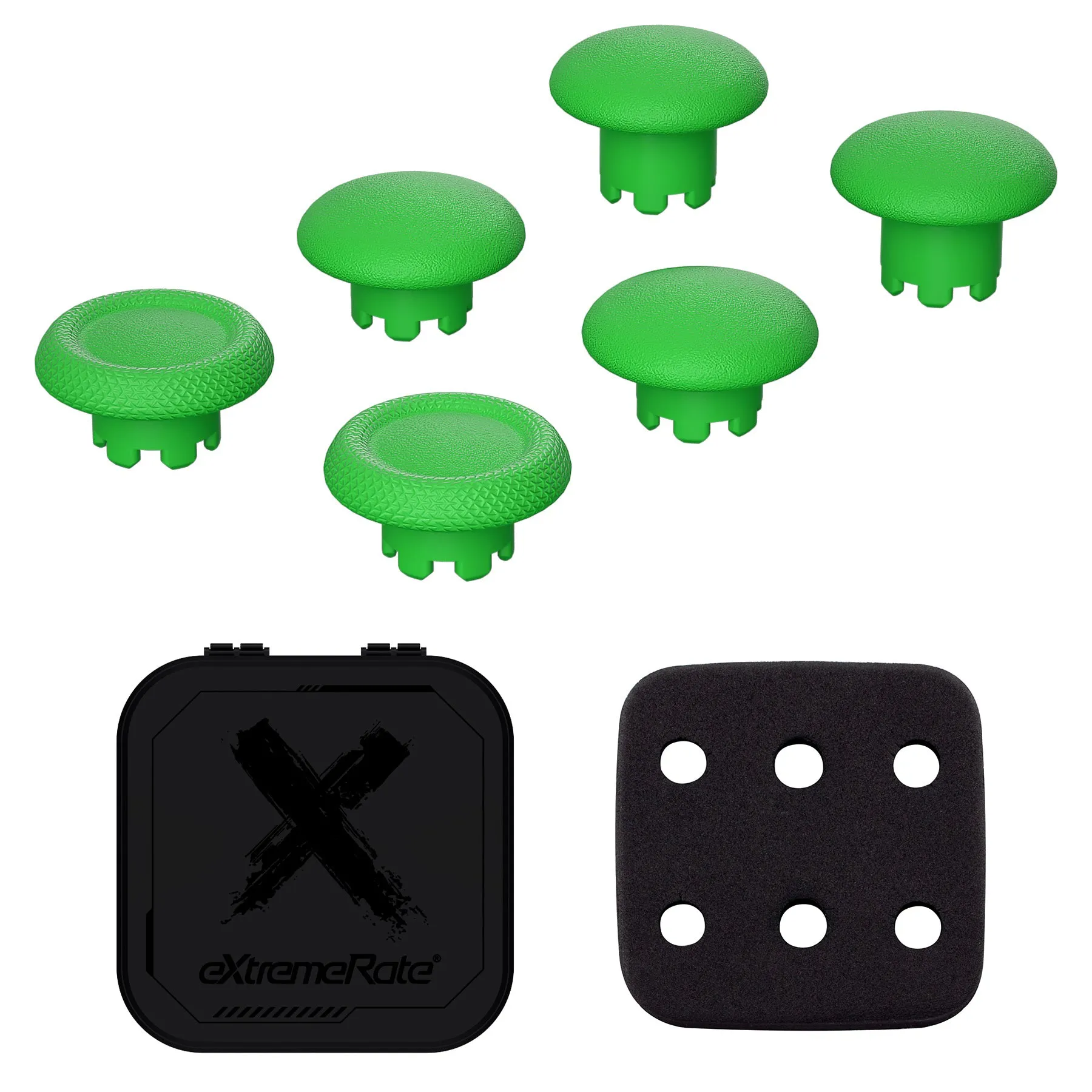 eXtremeRate Green Replacement Swappable Thumbsticks for PS5 Edge Controller, Custom Interchangeable Analog Stick Joystick Caps for PS5 Edge Controller - Controller & Thumbsticks Base NOT Included - P5J107