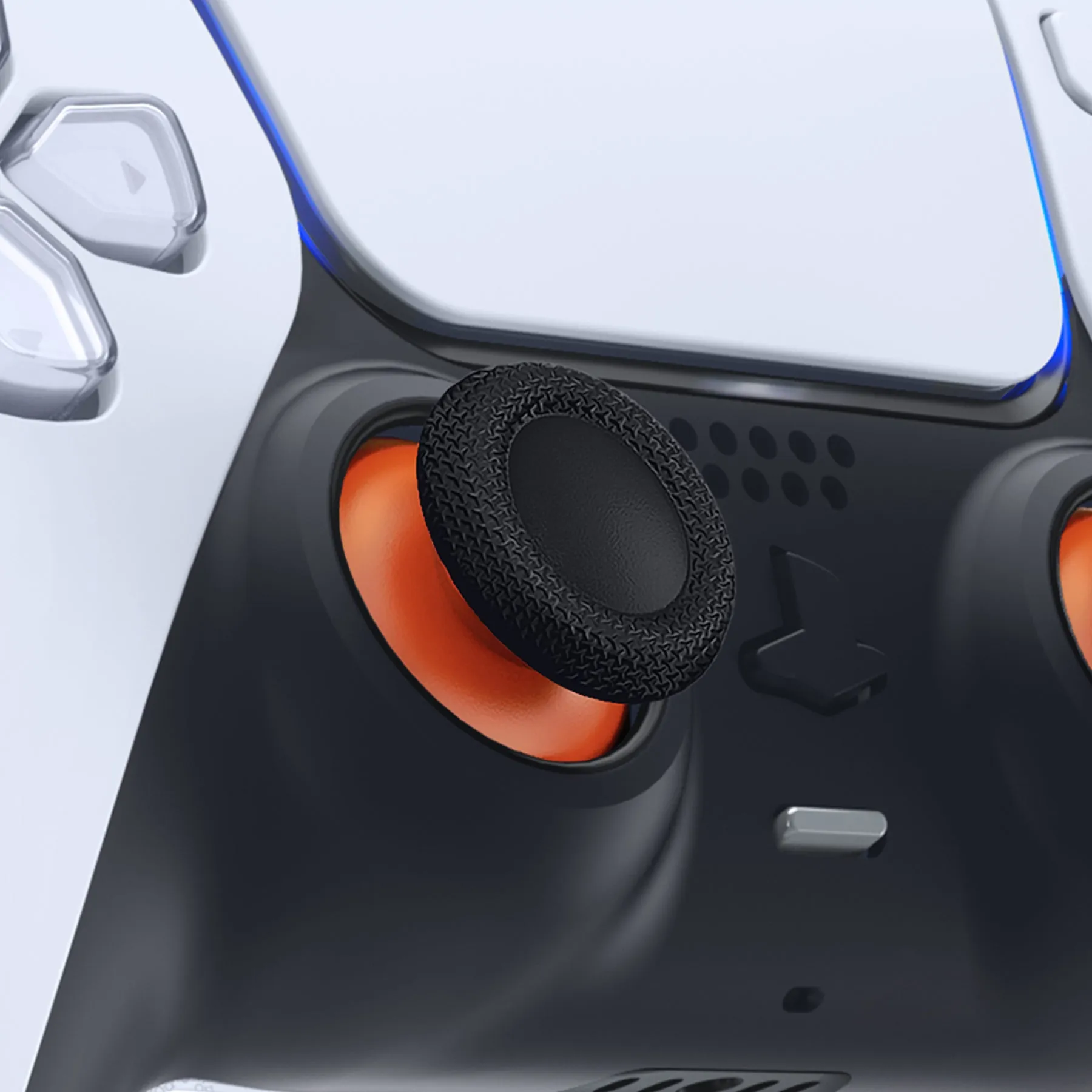 eXtremeRate Orange & Black Dual-Color Replacement Thumbsticks for PS5 Controller, Custom Analog Stick Joystick Compatible with PS5, for PS4 All Model Controller - JPF634