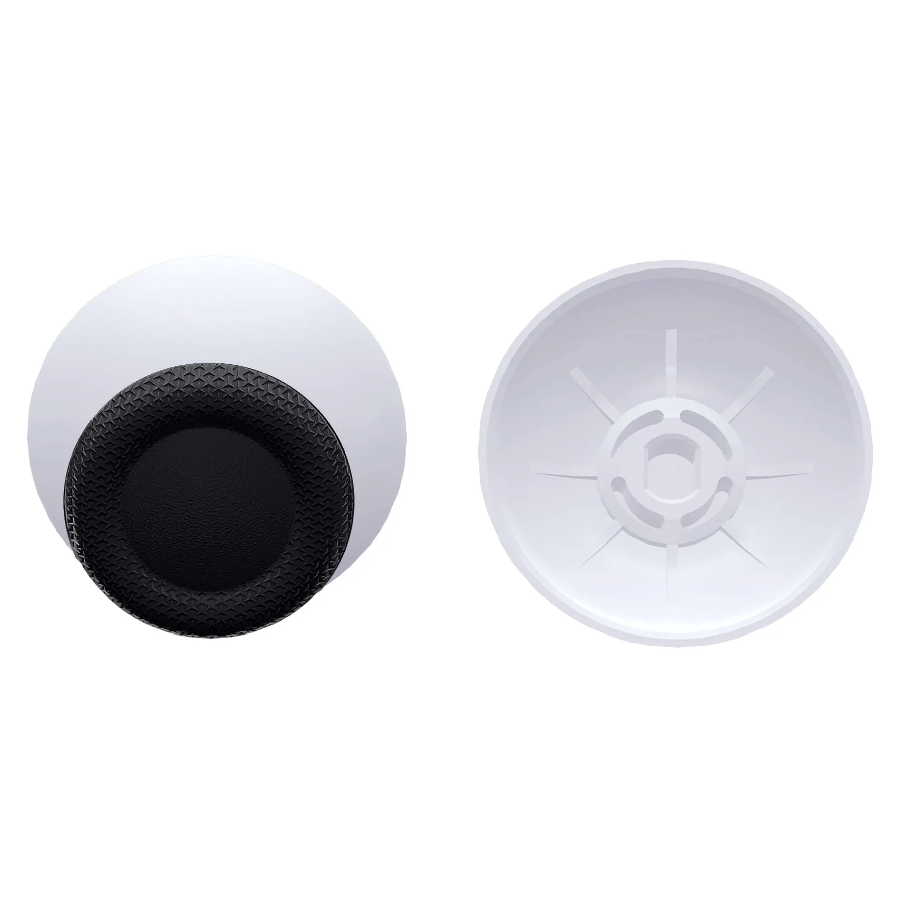 eXtremeRate Solid White & Black Dual-Color Replacement Thumbsticks for PS5 Controller, Custom Analog Stick Joystick Compatible with PS5, for PS4 All Model Controller - JPF638