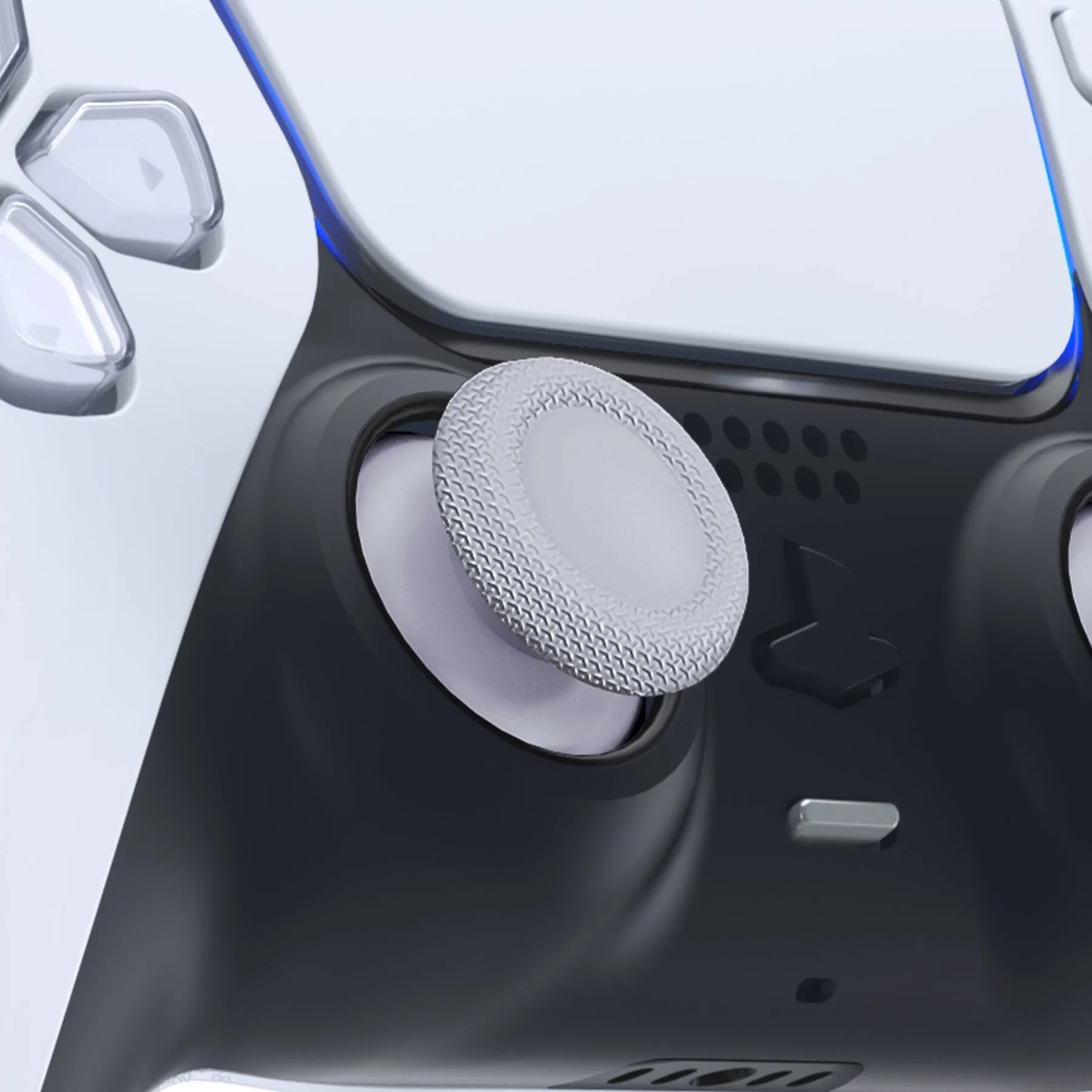 eXtremeRate Solid White & New Hope Gray Dual-Color Replacement Thumbsticks for PS5 Controller, Custom Analog Stick Joystick Compatible with PS5, for PS4 All Model Controller - JPF639