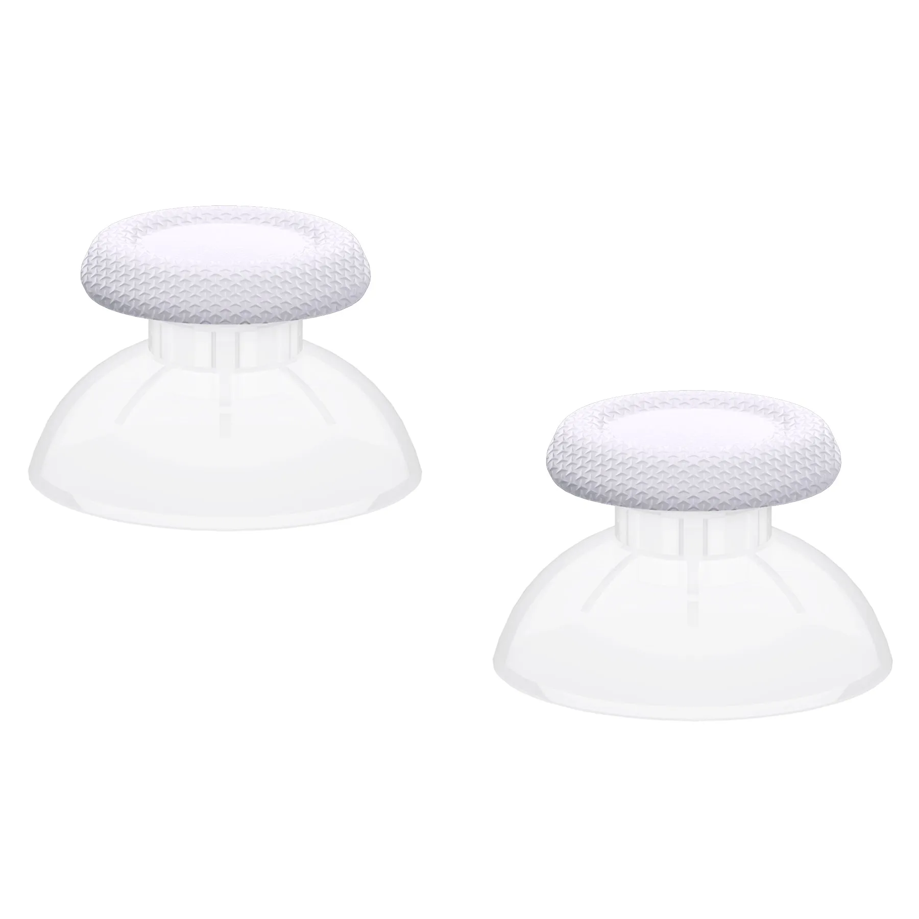 eXtremeRate White & Clear Replacement Thumbsticks for PS5 Controller, Custom Analog Stick Joystick Compatible with PS5, for PS4 All Model Controller - JPF629