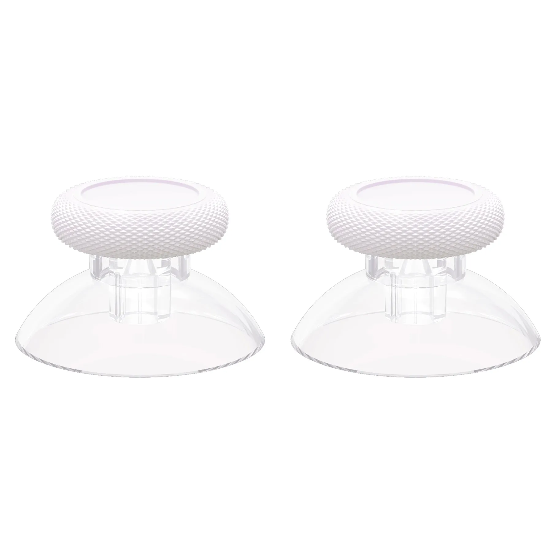 eXtremeRate White & Clear Replacement Thumbsticks for Xbox Series X/S Controller, for Xbox One Standard Controller Analog Stick, Custom Joystick for Xbox One X/S, for Xbox One Elite Controller - JX3422