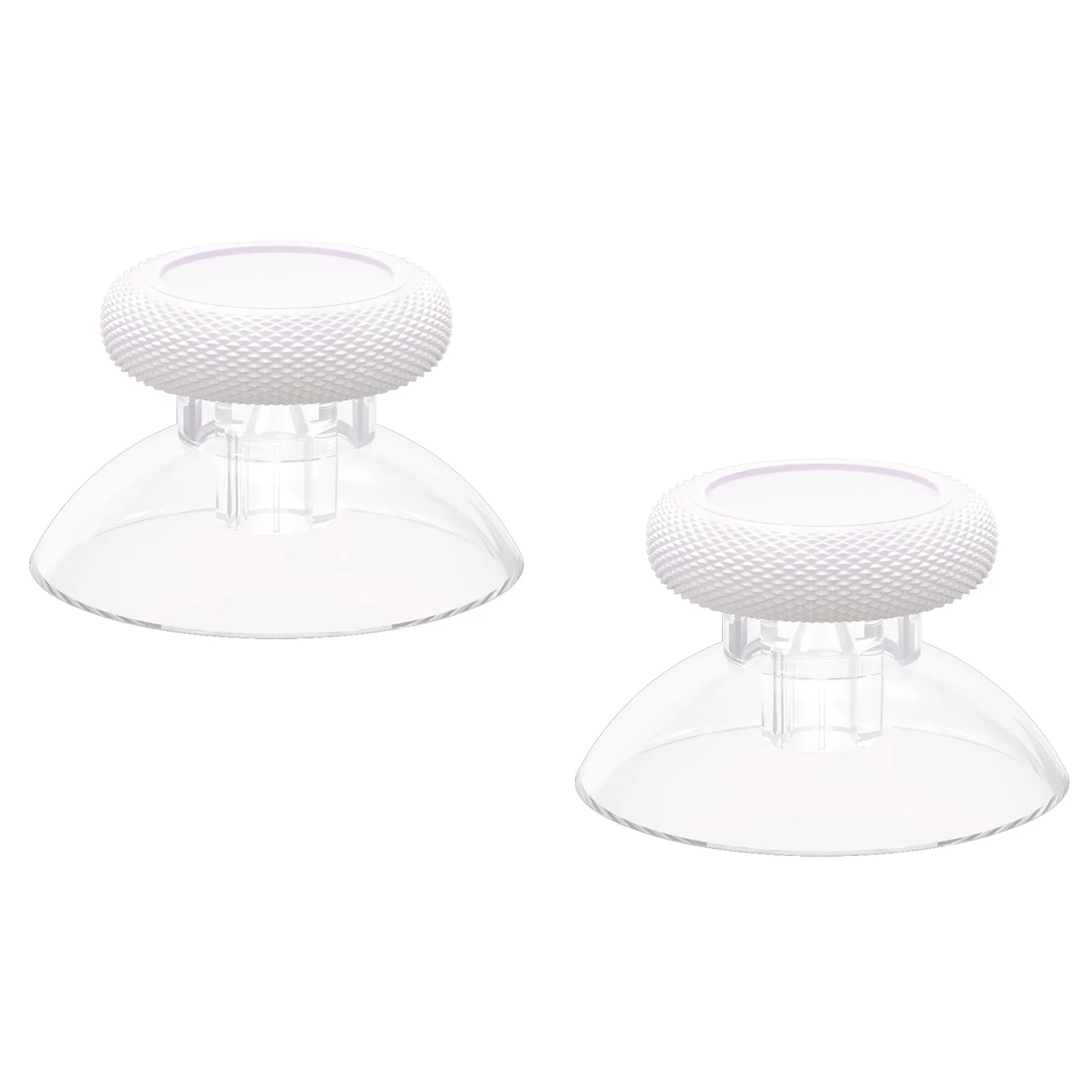 eXtremeRate White & Clear Replacement Thumbsticks for Xbox Series X/S Controller, for Xbox One Standard Controller Analog Stick, Custom Joystick for Xbox One X/S, for Xbox One Elite Controller - JX3422