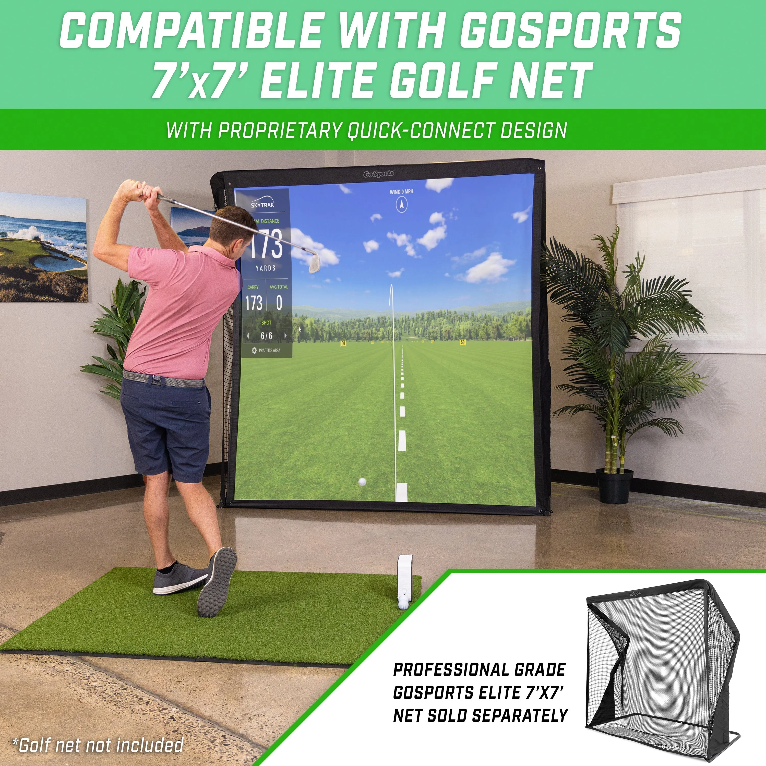 GoSports 7 ft Golf Simulator Impact Screen (Simulator sold separately)