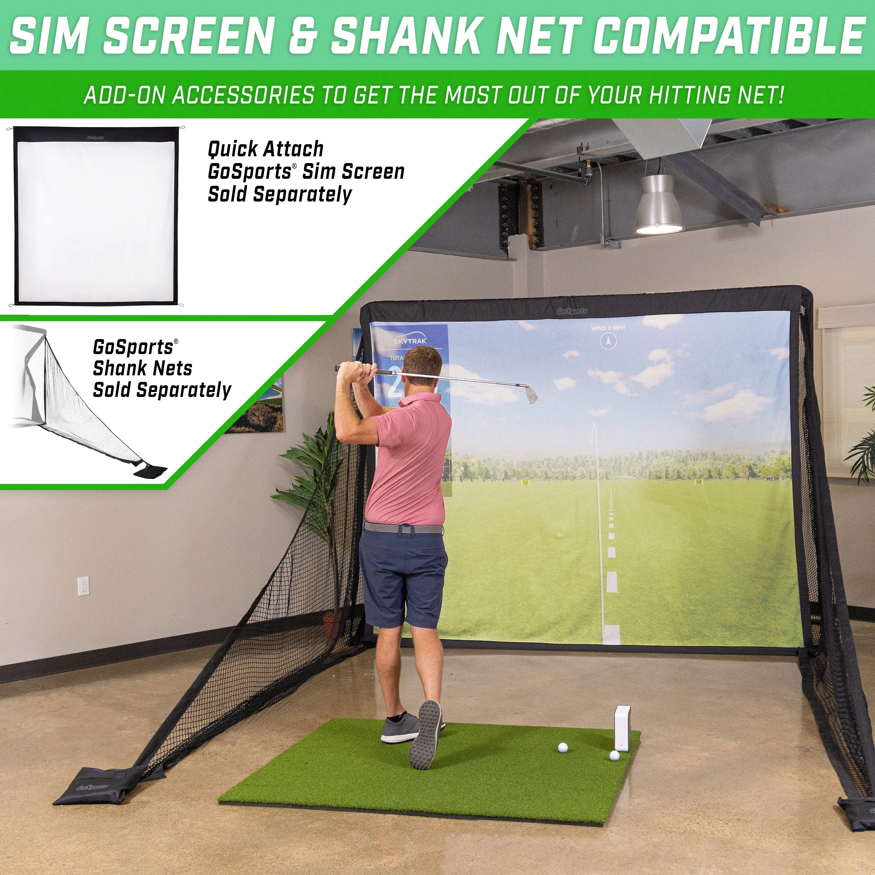 GoSports ELITE Golf Practice Net with Steel Frame - 10 ft Size