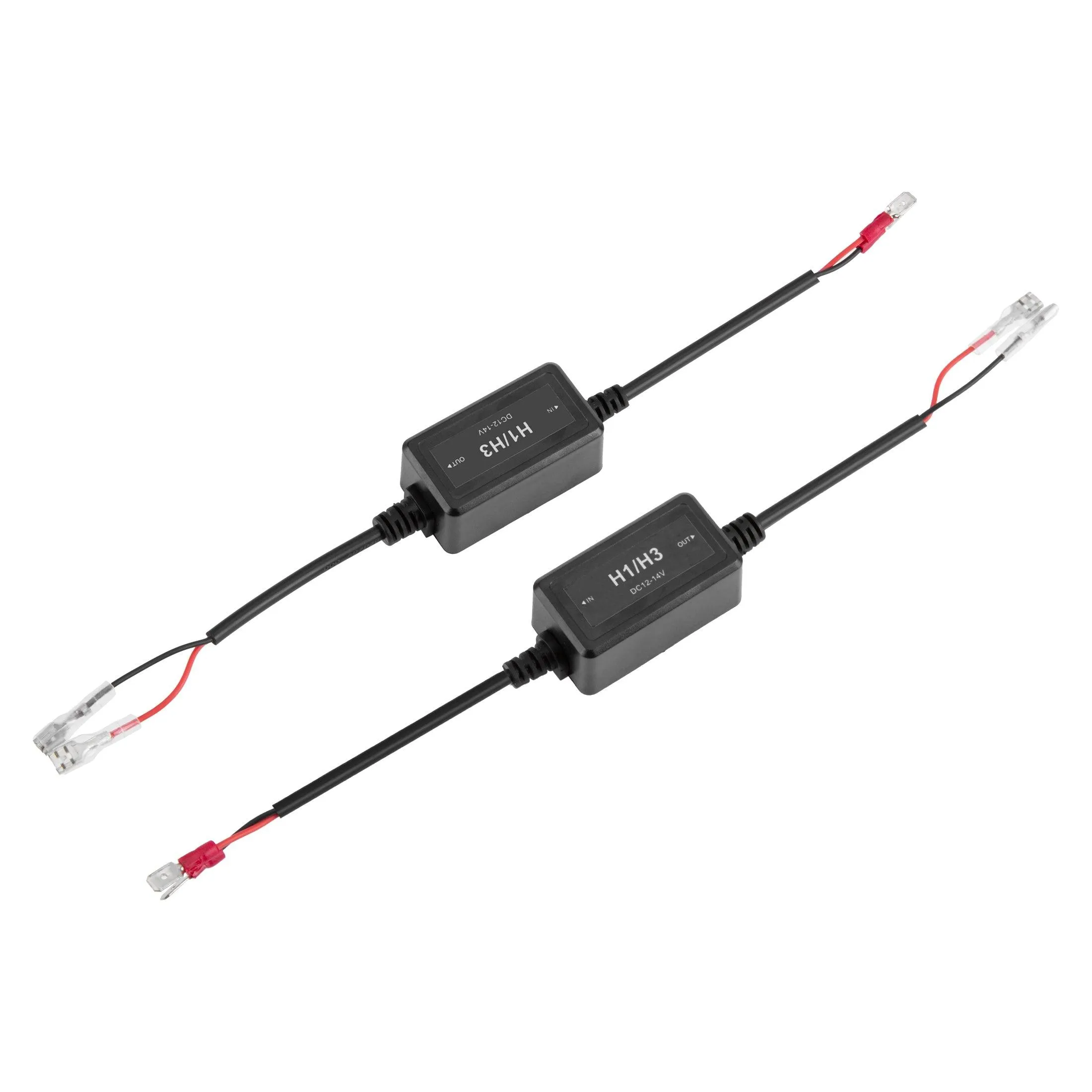 H1/H3 C10-Model Enhanced LED Headlight Bulbs Canbus Decoder Anti-flicker Hyper Flash No Warning Harness Resistor Conversion Kit 2pcs/set