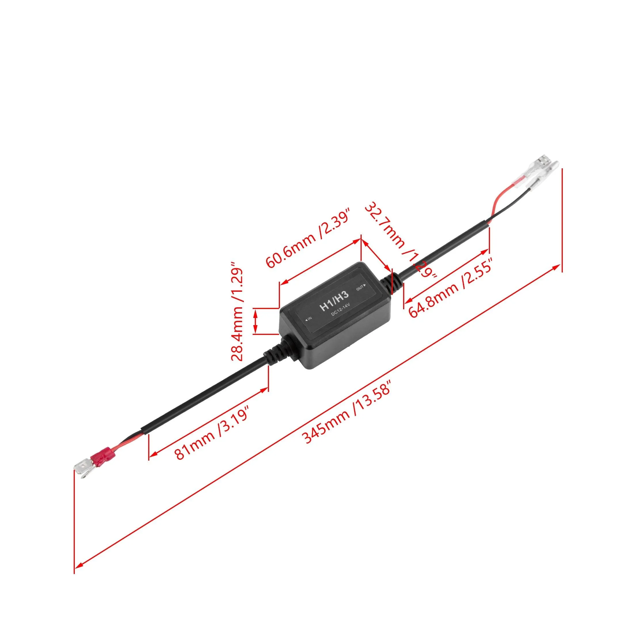 H1/H3 C10-Model Enhanced LED Headlight Bulbs Canbus Decoder Anti-flicker Hyper Flash No Warning Harness Resistor Conversion Kit 2pcs/set