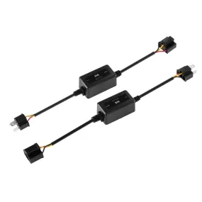H4/9003 C10-MODEL Enhanced LED Headlight Bulbs Canbus Decoder Anti-Flicker Hyper Flash No Warning Harness Resistor Conversion Kit 2pcs/set