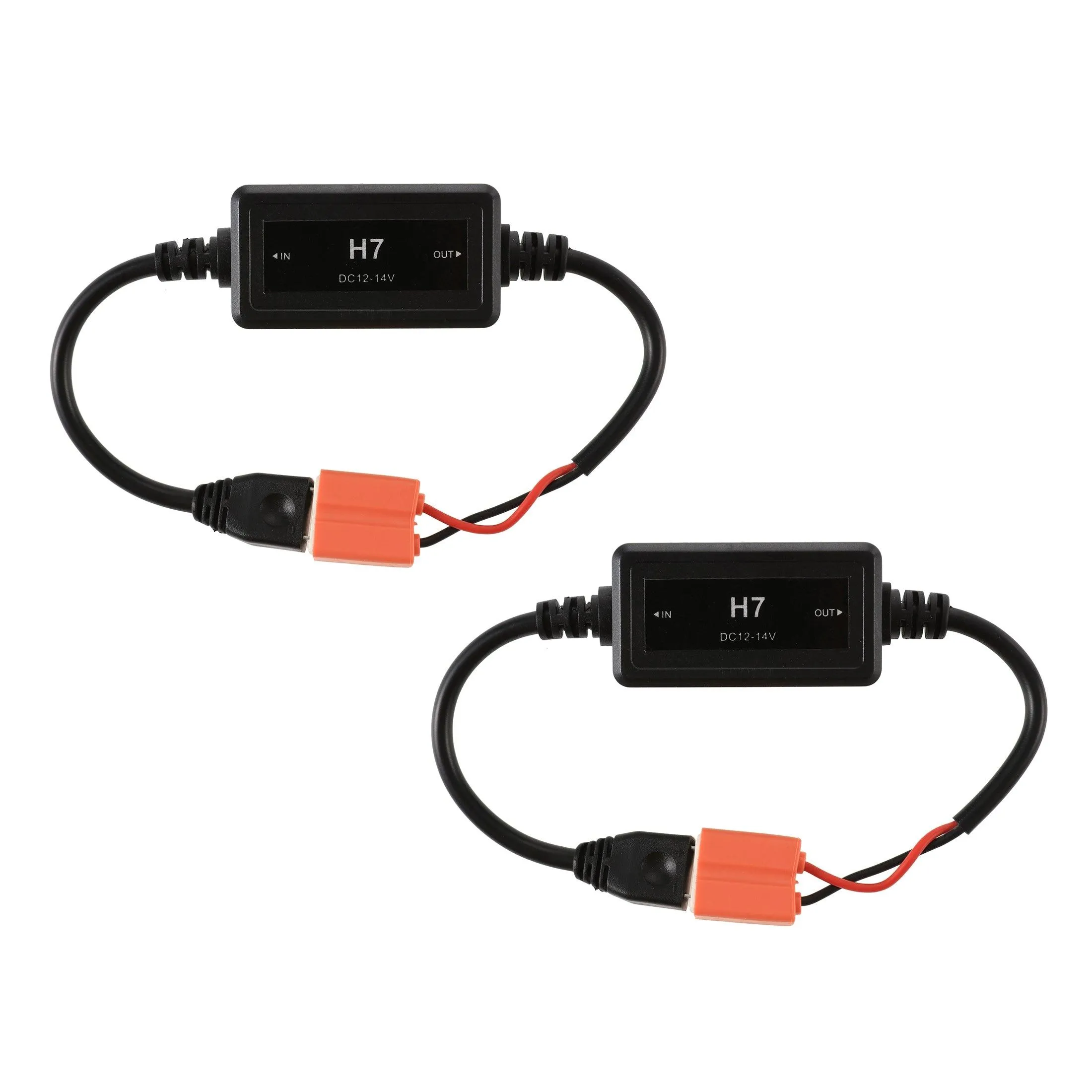 H7 C10-MODEL Enhanced LED Headlight Bulbs Canbus Decoder Anti-Flicker Hyper Flash No Warning Harness Resistor Conversion Kit 2pcs/set