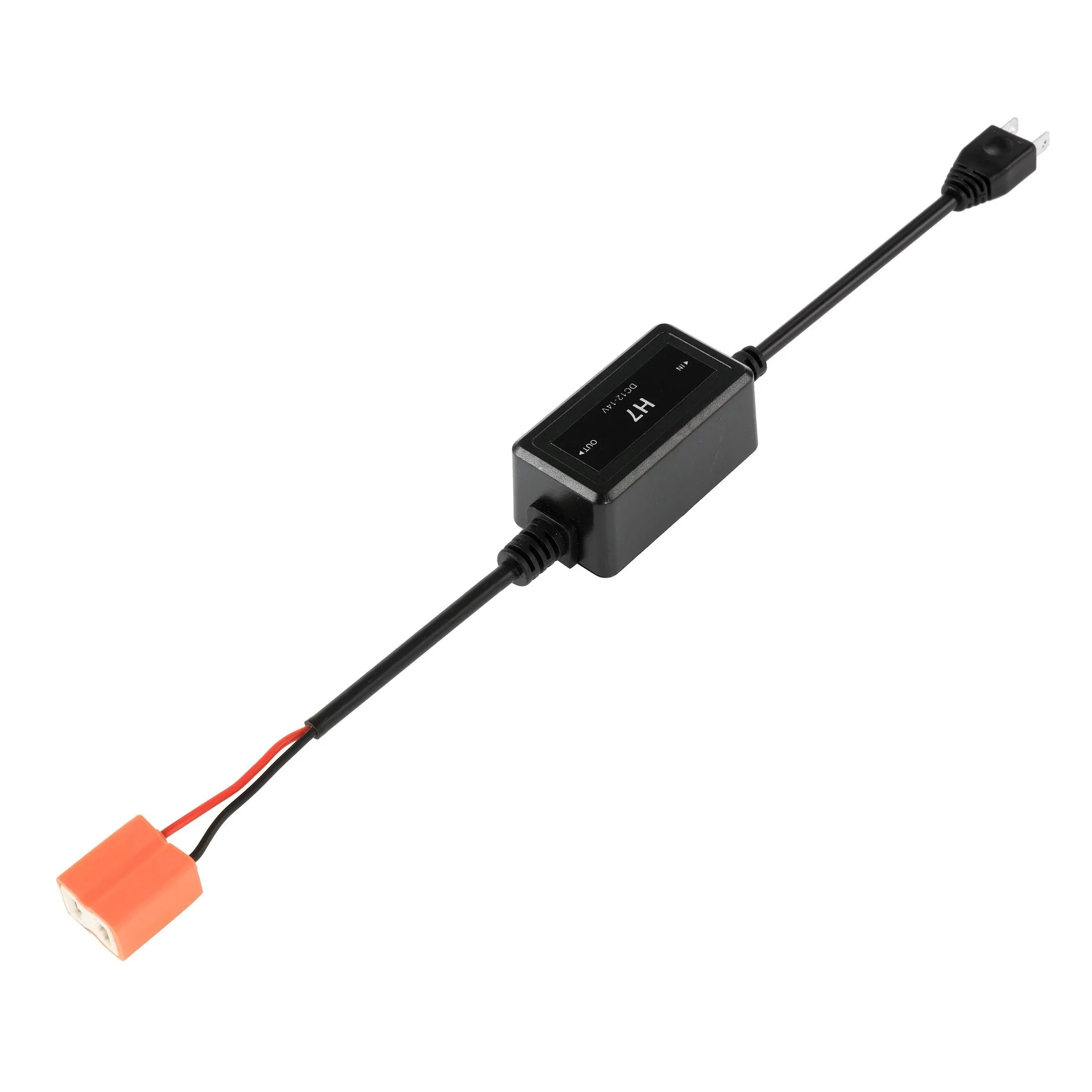 H7 C10-MODEL Enhanced LED Headlight Bulbs Canbus Decoder Anti-Flicker Hyper Flash No Warning Harness Resistor Conversion Kit 2pcs/set
