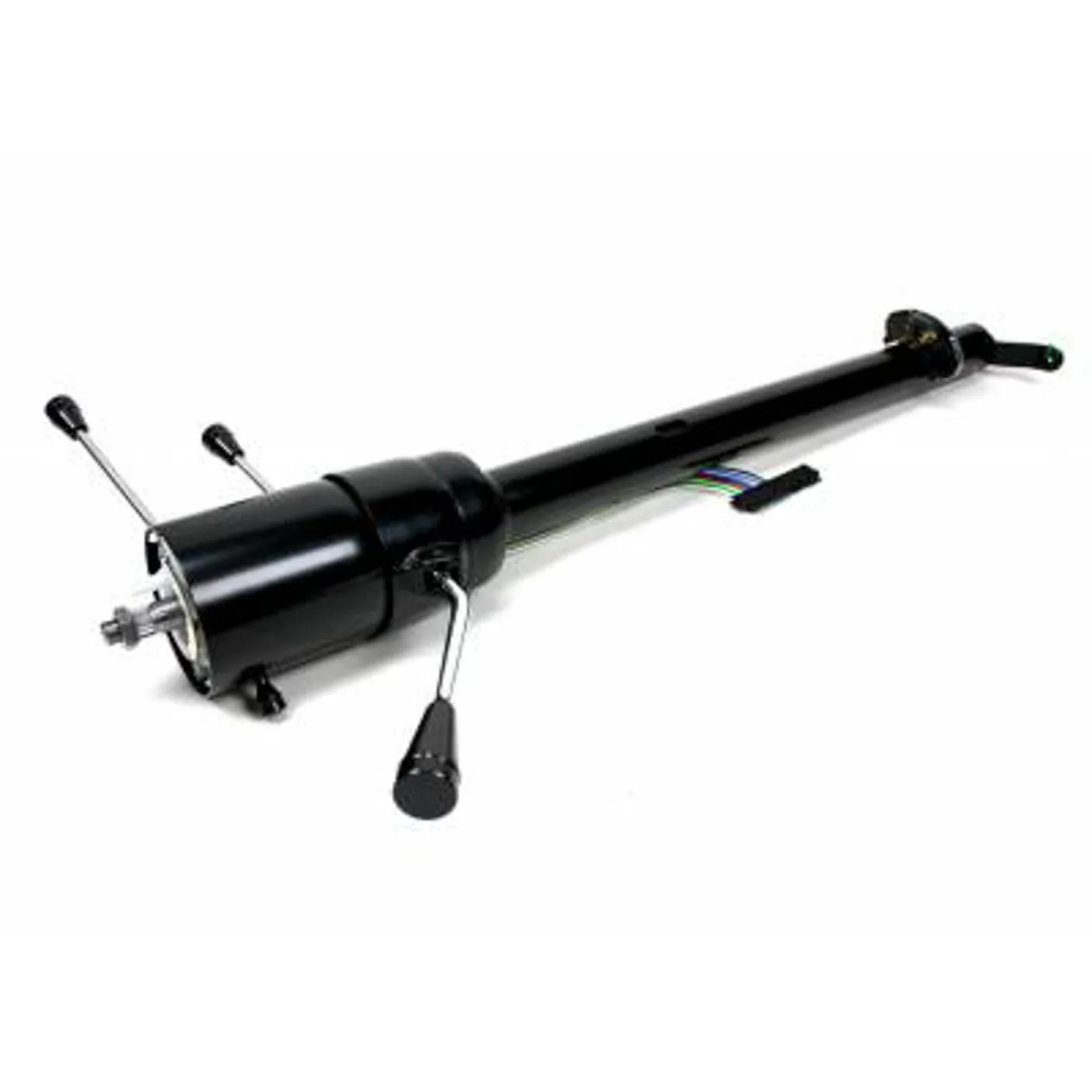ididit Retrofit Steering Column - Tilt - Column Shift - Hazard/Turn Signal - Steel - Black Powder Coat
