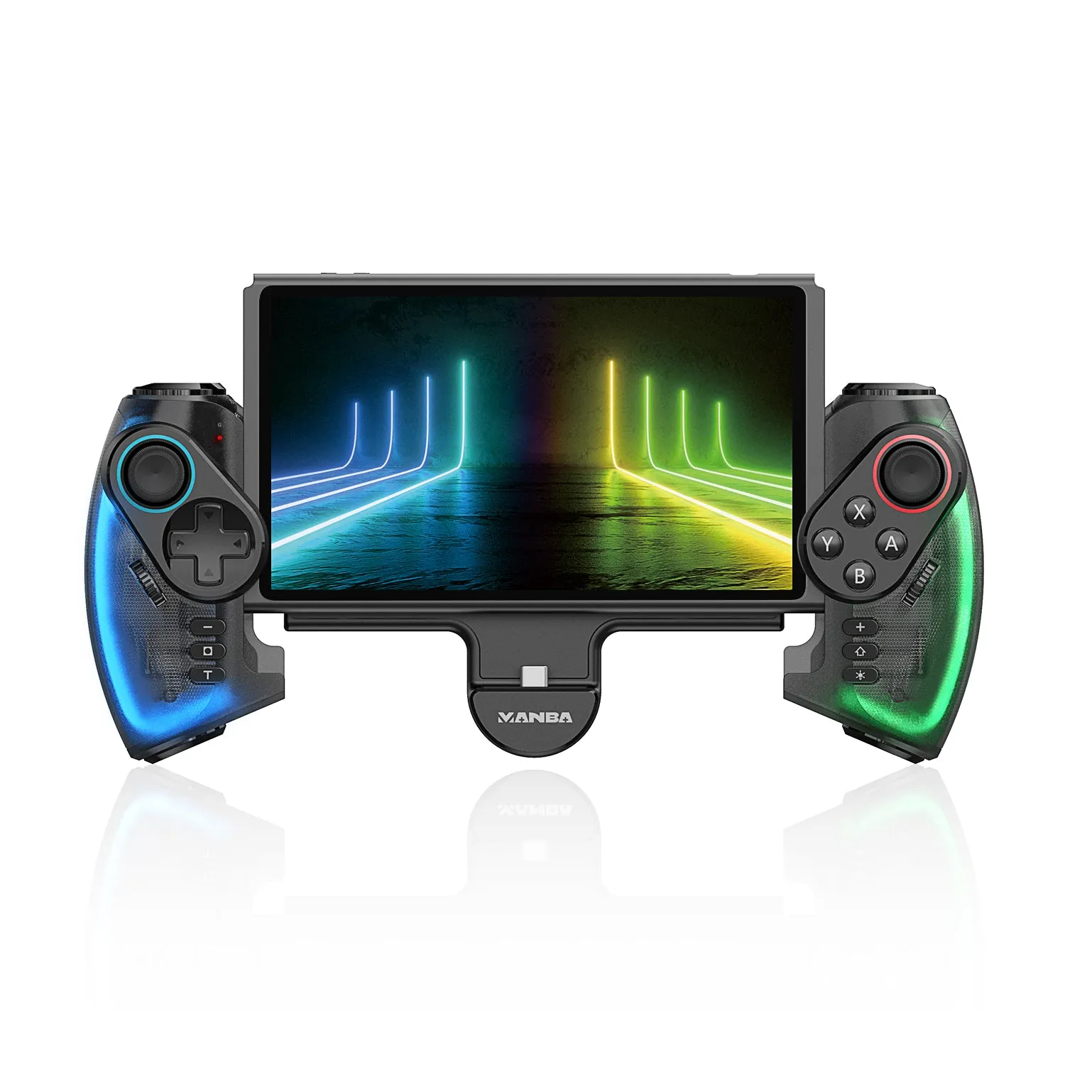 MANBA SW777 LED Switch Joycons (Black)